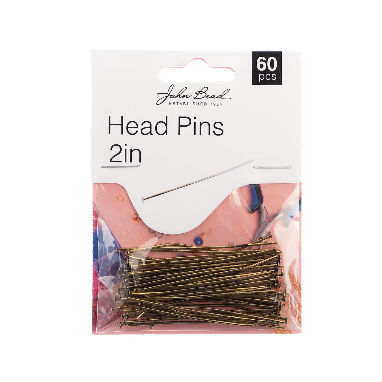 John Bead Must Have Findings 2" Head Pins, 60ct.
